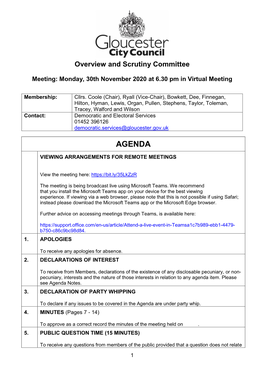 Overview and Scrutiny Committee