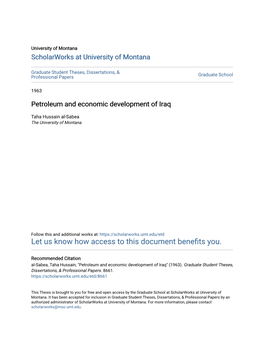 Petroleum and Economic Development of Iraq