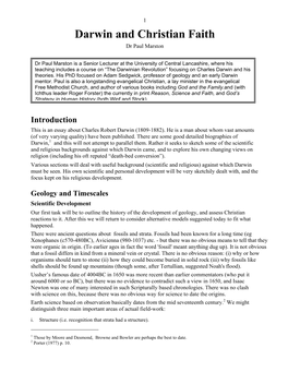 Charles Darwin and Christian Faith