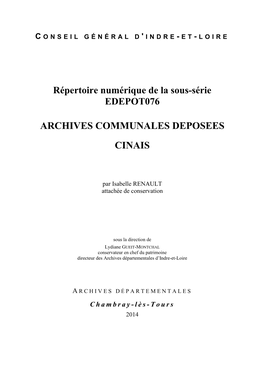 Archives Communales Deposees Cinais