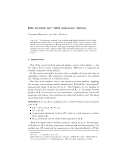 Fully Invariant and Verbal Congruence Relations