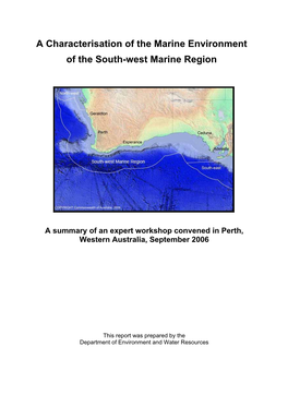 Characterisation of the Marine Environment of the South-West Marine Region from a System Perspective