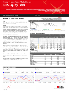 DBS Equity Picks