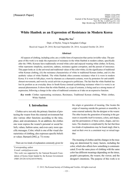 White Hanbok As an Expression of Resistance in Modern Korea