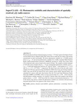 Superclass – II. Photometric Redshifts and Characteristics of Spatially Resolved Μjy Radio Sources