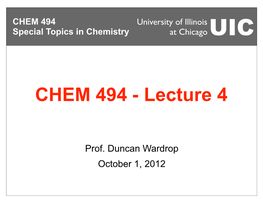 CHEM 494 Lecture 4