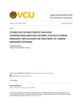 Studies on the Reaction of High-Dose Hydroxocobalamin and Ascorbic Acid with Carbon Monoxide: Implications for Treatment of Carbon Monoxide Poisoning