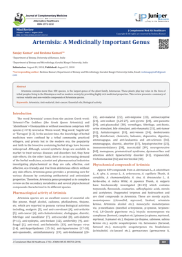 Artemisia: a Medicinally Important Genus