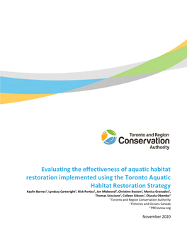 Evaluating the Toronto Waterfront Aquatic Habitat Restoration Strategy
