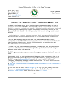 Godlewski New Chair of the BCPL