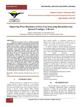 Improving Wear Resistance of Grey Cast Iron Using Detonation Gun Sprayed Coatings: a Review