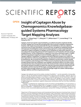 Insight of Captagon Abuse by Chemogenomics Knowledgebase