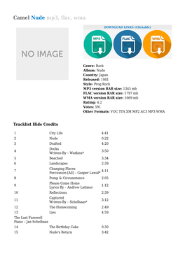 Camel Nude Mp3, Flac, Wma