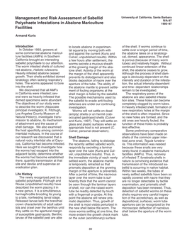 Management and Risk Assessment of Sabellid Polychaete Infestations In