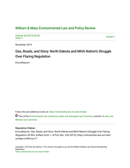 North Dakota and MHA Nation's Struggle Over Flaring Regulation