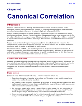 Canonical Correlation