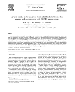 Sciencedirect Vertical Crustal Motion Derived from Satellite Altimetry And