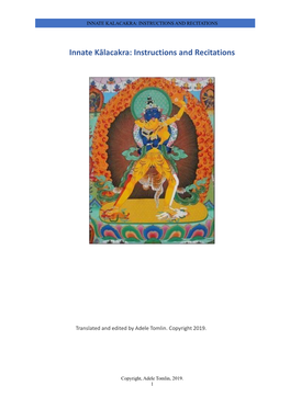 Innate Kalacakra: Instructions and Recitations