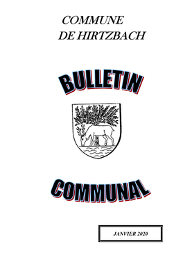 Bulletin Communal Hirtzbach Janvier 2020