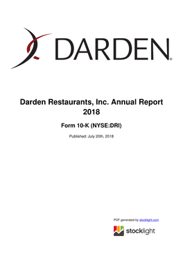 Darden Restaurants, Inc