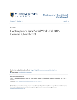 Contemporary Rural Social Work Journal