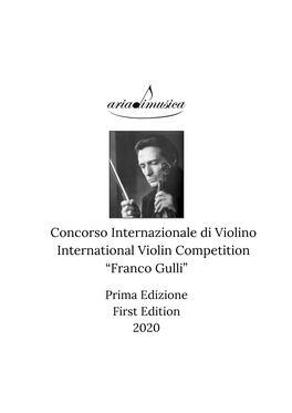 Concorso Internazionale Di Violino International Violin Competition “Franco Gulli”