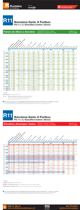 R11 Barcelona Sants Portbou Per Por by Granollers Centre I Girona