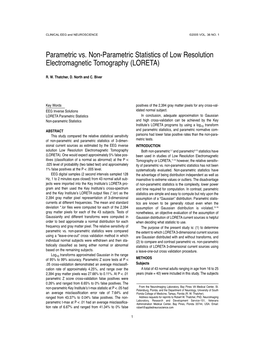 Parametric Vs. Non-Parametric Statistics of Low Resolution Electromagnetic Tomography (LORETA)