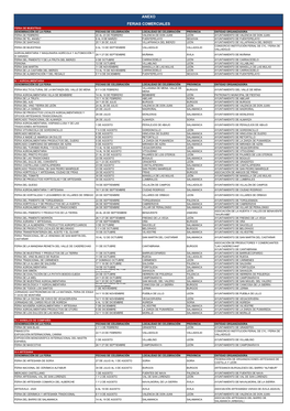 Tabla Calendario Ferial 2020 08 20 NUEVA