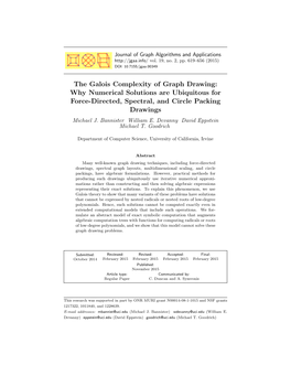 The Galois Complexity of Graph Drawing: Why Numerical Solutions Are Ubiquitous for Force-Directed, Spectral, and Circle Packing Drawings Michael J