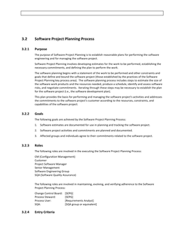 3.2 Software Project Planning Process