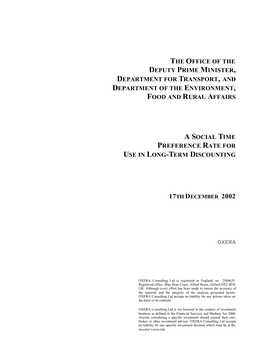 A Social Time Preference Rate for Use in Long-Term Discounting