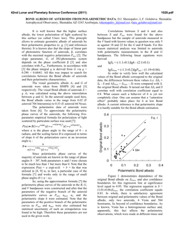 Bond Albedo of Asteroids from Polarimetric Data