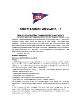 College Football Officiating, Llc