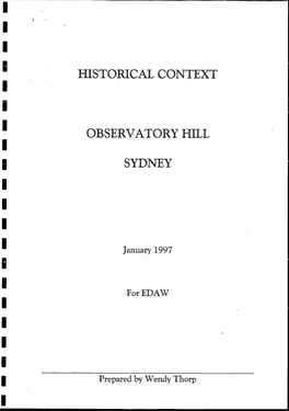 Historical Context Observatory Hill Sydney