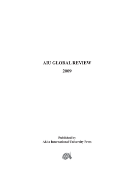 Akita International University Global Review 2009