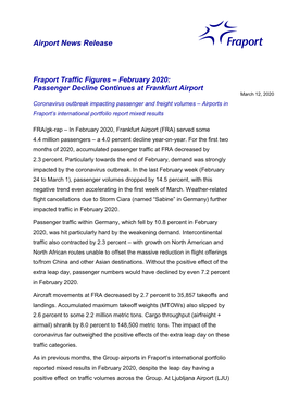 Airport News Release