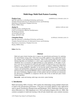 Multi-Stage Multi-Task Feature Learning