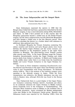 29. the Amur Subgeosyncline and the Sungari Basin by Teiichi