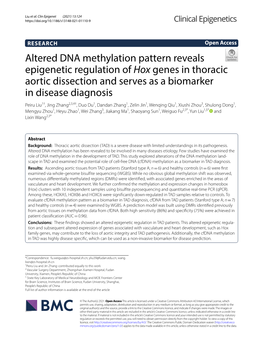 Altered DNA Methylation Pattern Reveal Epigenetic Regulation Of