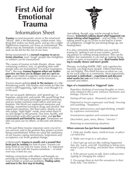 First Aid for Emotional Trauma