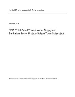 Third Small Towns' Water Supply and Sanitation Sector Project: Salyan