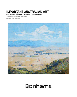 Important Australian Art from the Estate of John Cuningham