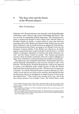 9 the Iraq Crisis and the Future of the Western Alliance