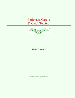 Christmas Carols & Carol Singing