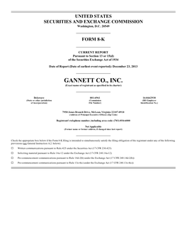 GANNETT CO., INC. (Exact Name of Registrant As Specified in Its Charter)