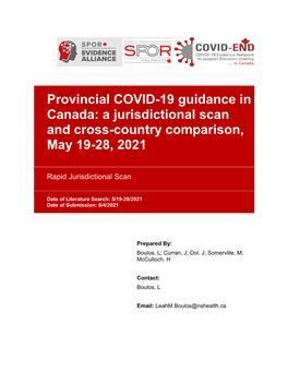 Jurisdictional Scan and Cross-Country Comparison, May 19-28, 2021