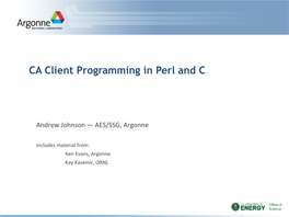 CA Client Programming in Perl and C