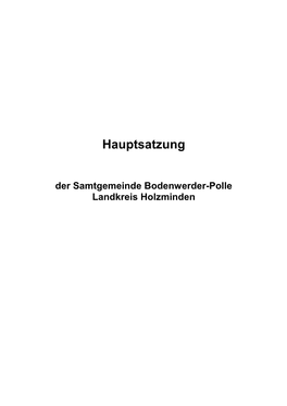 Hauptsatzung