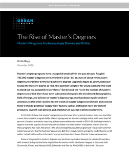 The Rise of Master's Degrees